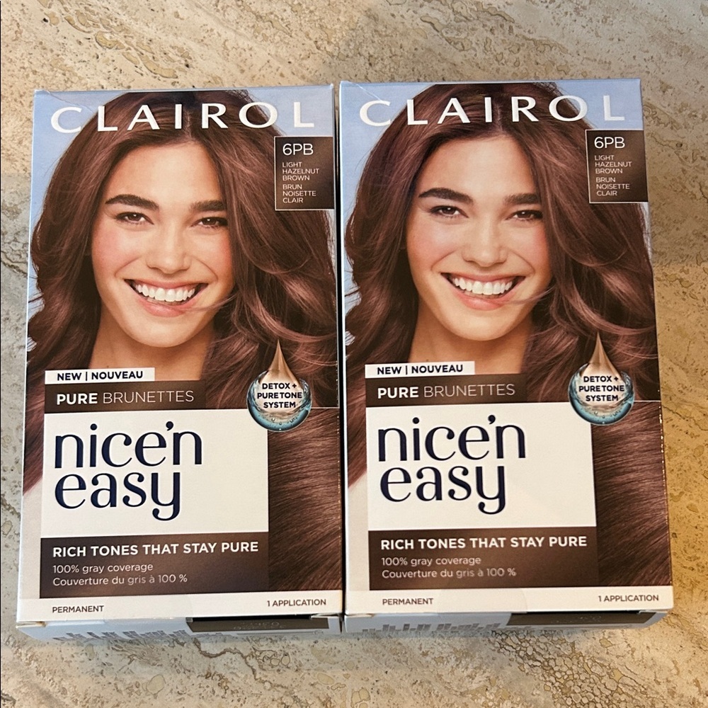 NEW 🆕 TWO Clairol Nice'n Easy Hair Color 6PB Light Hazelnut Brown